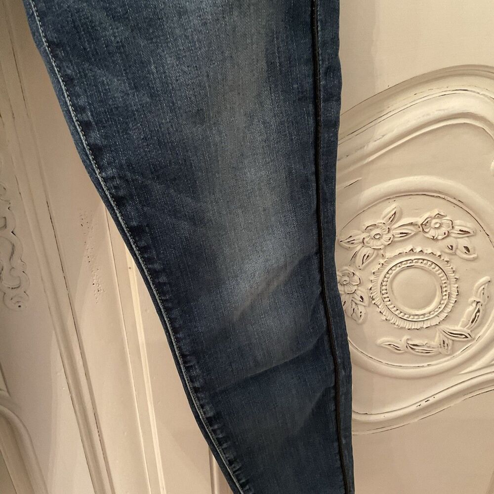 Seven For All Mankind The High Waist Jeans Blue Denim Med Wash Raw Hem Size 26 - Picture 14 of 14